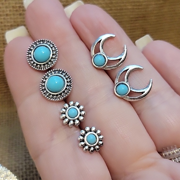 SOUTHWESTERN STUD EARRINGS, SET OF THREE - Picture 4 of 7